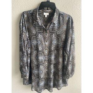 ❤️J.Jill Petite Sheer Paisley Tunic Top